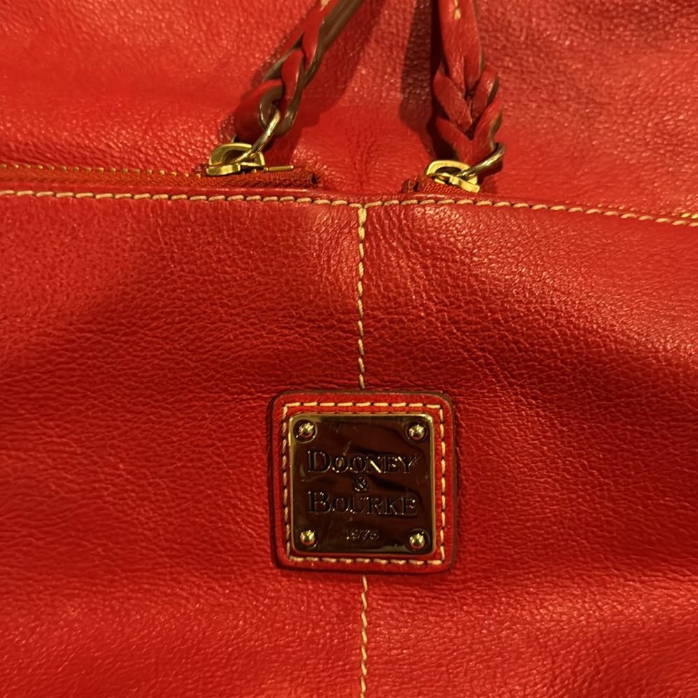 Dooney & Bourke Red Leather Hobo Bag - Picture 3 of 9